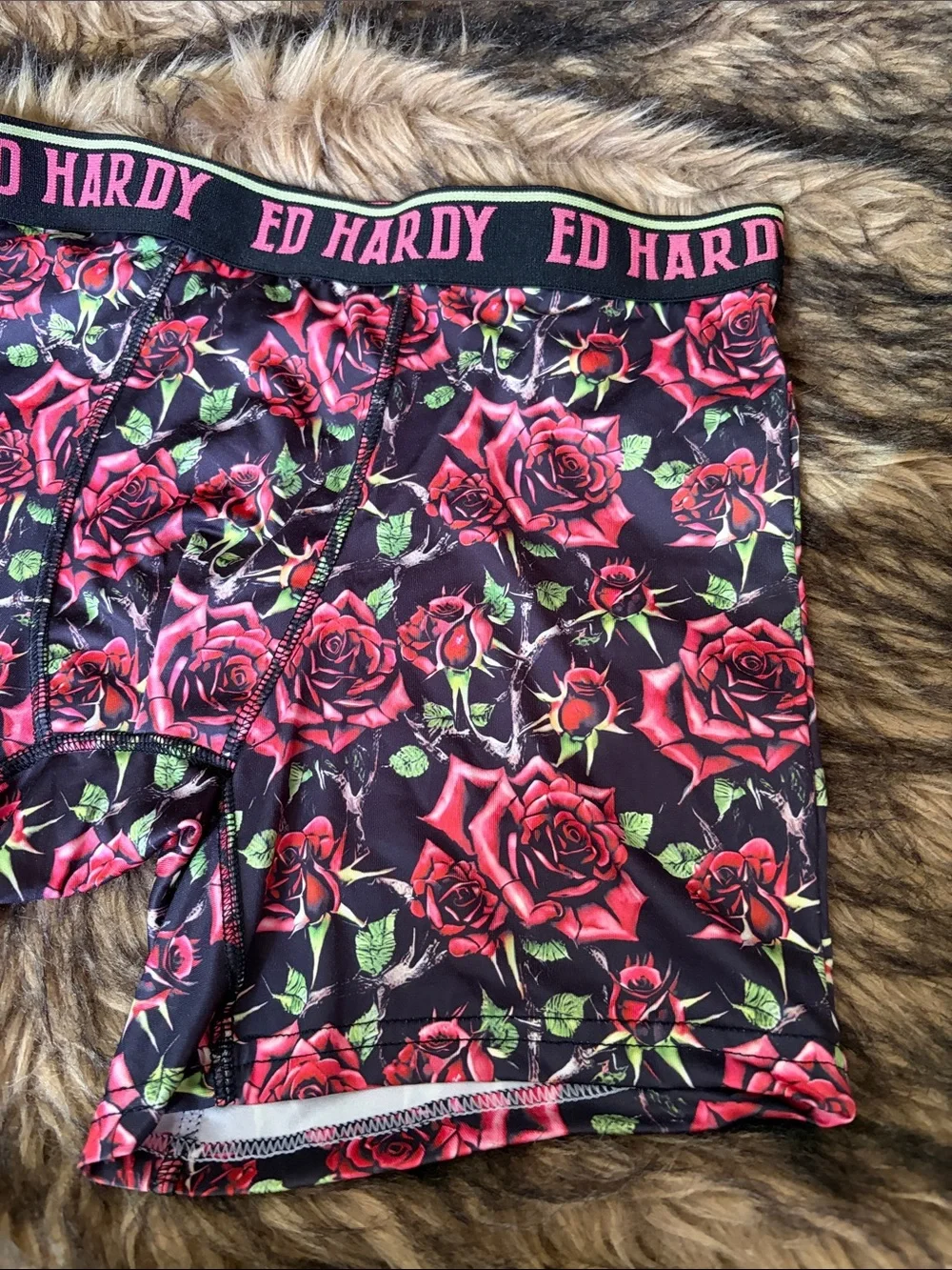 Ed Hardy Performance Boxer Briefs Roses Size Medium
